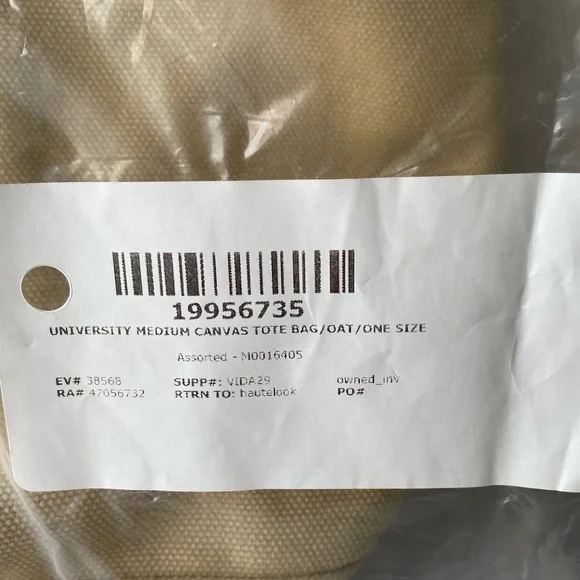 NWT• Marc Jacobs University Medium Canvas Tote Bag in Oat Tan Beige M0016405 - Picture 6 of 9